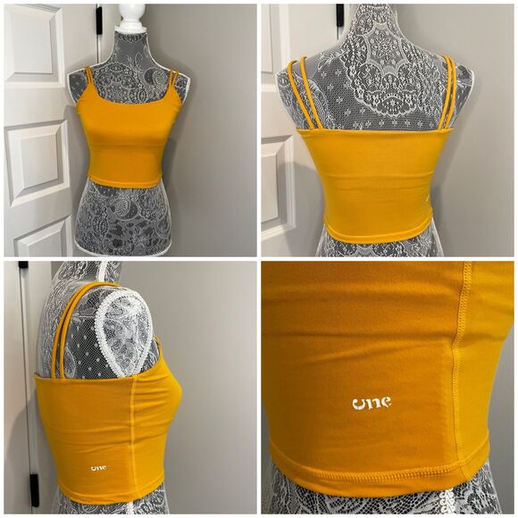 ONE Clothing Crop Top Athletic top Women’s size Small S Golden Yellow - Picture 1 of 7